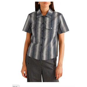 SIES MARJAN STRIPED SHIRTS Womens‎ Midnight Blue 100% Cotton S